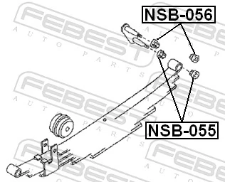 NSB056 Febest Сайлентблок задней рессоры, задний