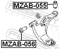 MZAB055 Febest Сайлентблок нижнего переднего рычага