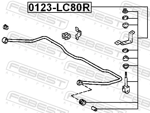 0123LC80R Febest Тяжка стабилизатора, заднего