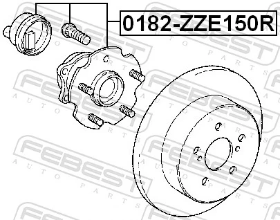 0182ZZE150R Febest Ступица задняя