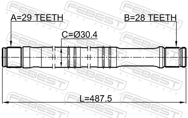 2112TTFLH Febest Полуось передняя левая