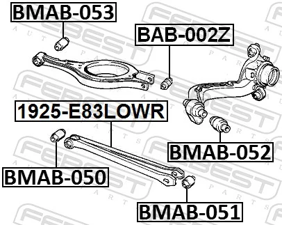 BMAB052 Febest Сайлентблок цапфы
