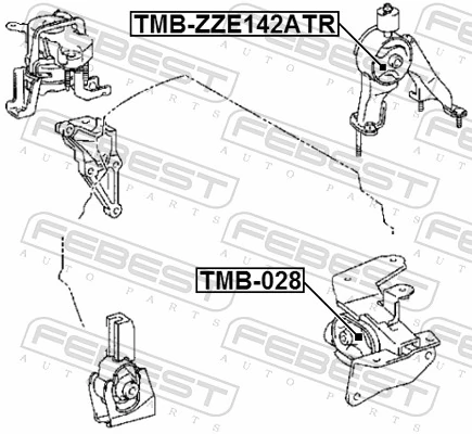 TMBZZE142ATR Febest Задняя подушка двигателя