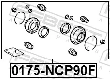 0175NCP90F Febest Ремкомплект суппорта тормозного, переднего