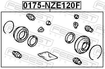 0175NZE120F Febest Ремкомплект суппорта тормозного, переднего