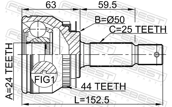 2210CER20A44 Febest Наружная граната