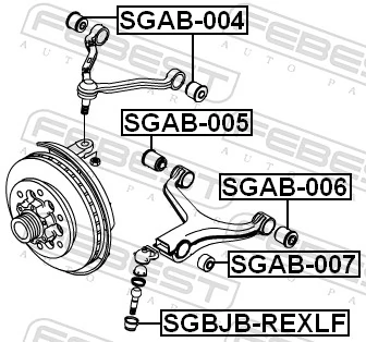 SGAB006 Febest Сайлентблок нижнего переднего рычага