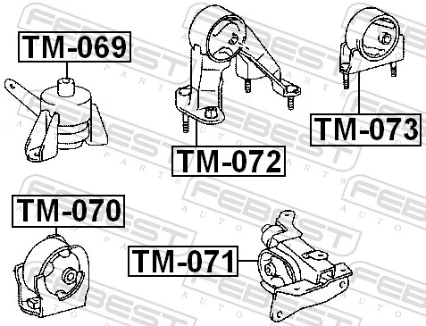 TM070 Febest Подушка передней опоры двигателя