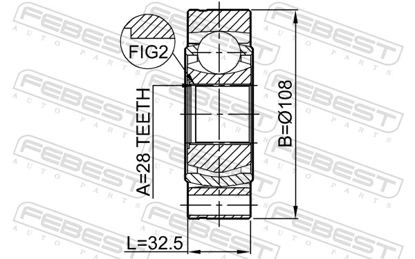 2311B6 Febest ШРУС внутренний, передний
