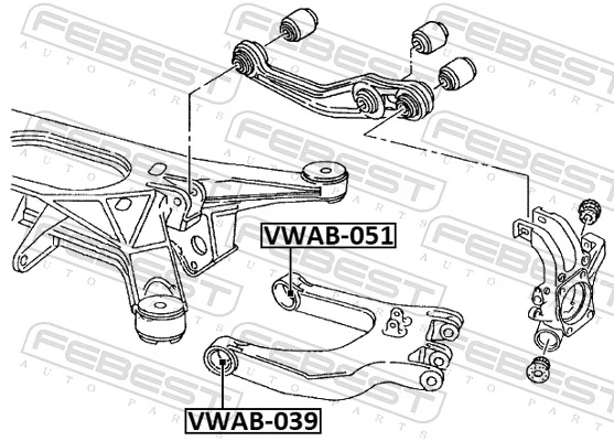 VWAB051 Febest Сайлентблок задней тяги