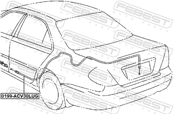 0199ACV30LUG Febest Трос открывания багажника