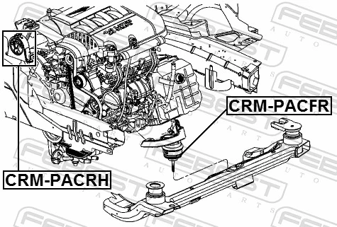 CRMPACFR Febest Подушка передней опоры двигателя