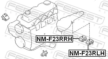 NMF23RLH Febest Подушка трансмиссии (опора коробки передач) левая