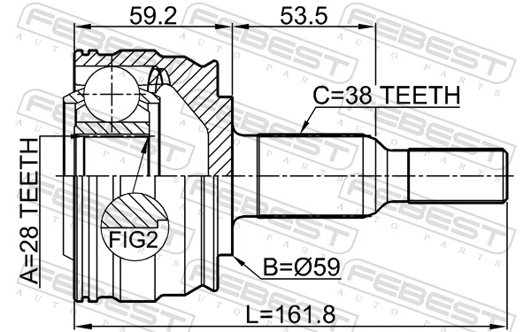 2310TRANRR Febest ШРУС внешний задний