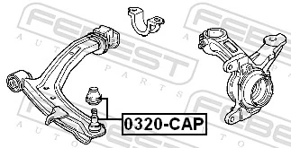 0320CAP Febest Палец шаровой нижний