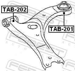 TAB202 Febest Сайлентблок нижнего переднего рычага
