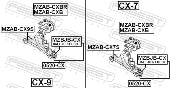 MZBS047 Kautek Сайлентблок нижнего переднего рычага