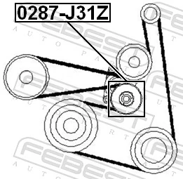 0287J31Z Febest Натяжитель клинового ремня