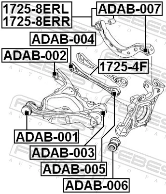 17254F Febest Диагональный рычаг