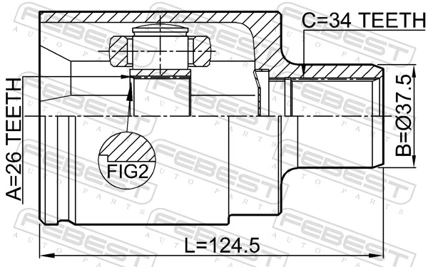 1811A17DRH Febest Граната наружняя передняя левая