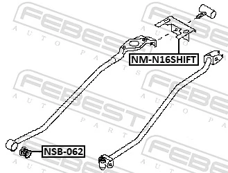 NMN16SHIFT Febest Кронштейн кулисы КПП