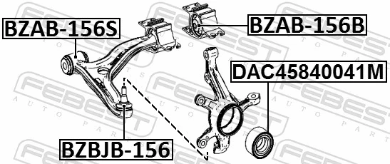 BZAB156S Febest Сайлентблок нижнего переднего рычага