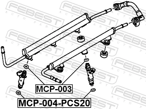 MCP004PCS20 Febest Кольцо форсунки инжектора посадочное