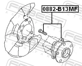 0882B13MF Febest Ступица колеса передняя