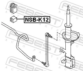 NSBK12 Febest Разрезная втулка стабилизатора