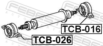 TCB026 Febest Подвесной подшипник кардана