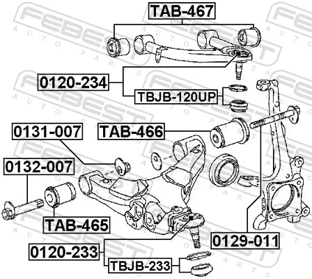 TBJB233 Febest Пыльник опоры шаровой нижней