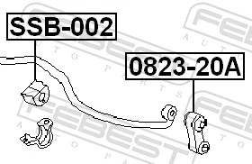 SSB002 Febest Разрезная втулка стабилизатора