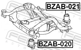 BZAB021 Febest Сайлентблоки передней балки