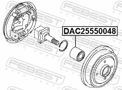 DAC25550048 Febest Подшипник ступицы задней