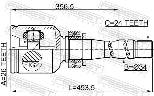 0111AGV15RH Febest Граната внутренняя передняя правая