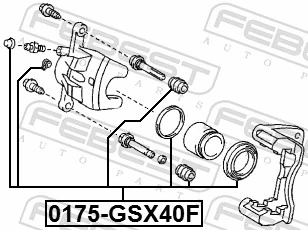 0175GSX40F Febest Ремкомплект суппорта тормозного, переднего