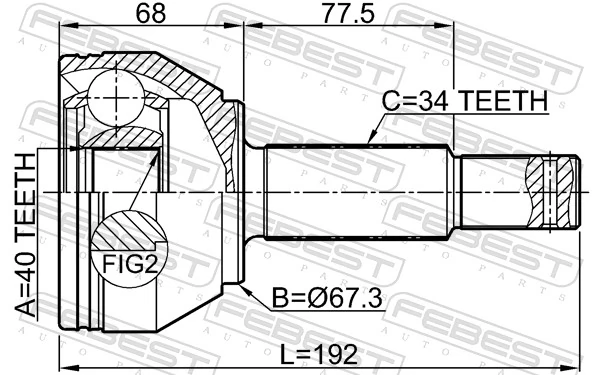 392111LA1A Nissan/Infiniti Шарнир равных угловых скоростей задний