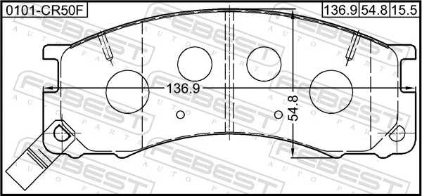 0101CR50F Febest Колодки передние