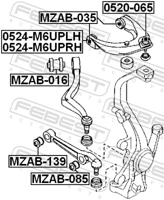 MZAB139 Febest Сайлентблок нижнего переднего рычага