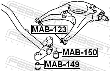 MAB150 Febest Сайлентблок балки моста