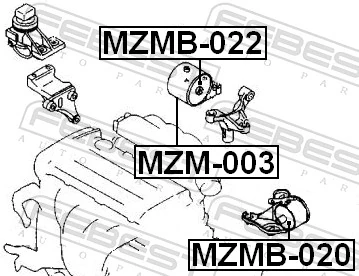 Coxim (suporte) traseiro de motor Mazda 626 4 GE