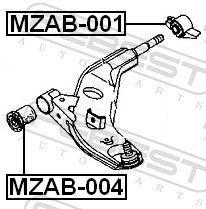 MZAB004 Febest Сайлентблок нижнего переднего рычага
