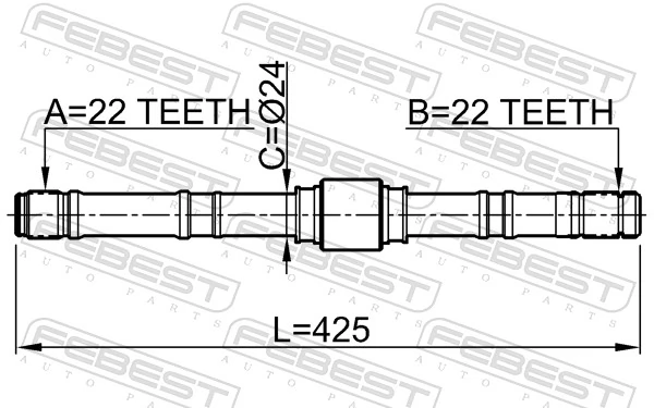 0212P10LH Febest Полуось передняя левая