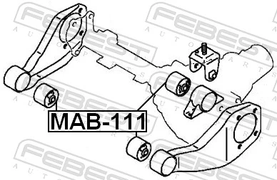 MAB111 Febest Сайлентблок траверсы крепления переднего редуктора