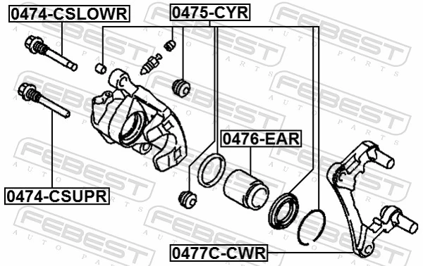 Kit de reparação de suporte do freio traseiro Mitsubishi ASX GA