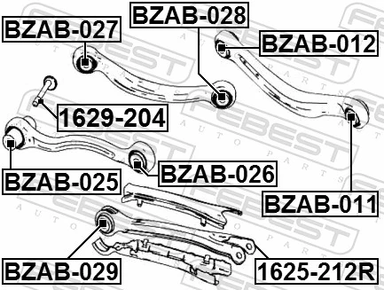 BZAB027 Febest Полиуретановый сайлентблок заднего верхнего рычага