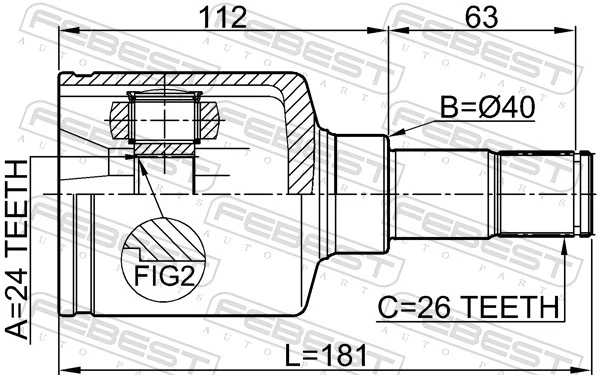 Купить BB2832 Posterparts Шрус внутренний левый