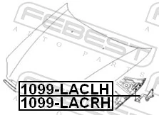 1099LACRH Febest Шарнир капота правый