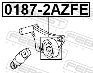 01872AZFE Febest Ролик натяжителя ремня агрегатов