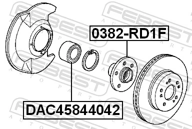DAC45844042 Febest Подшипник ступицы задней